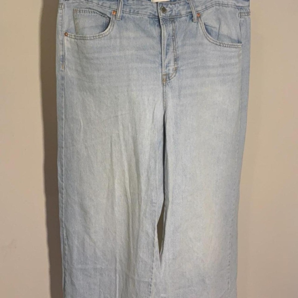 Universal Thread Womens Mid Rise Super Wide Leg Jeans Light Blue Size 17R
